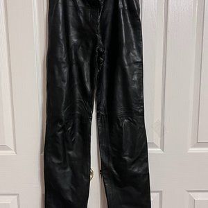 Harrod's Knightsbridge Butter Leather Slim-Fit Pants - Size 10 - Never Hemmed